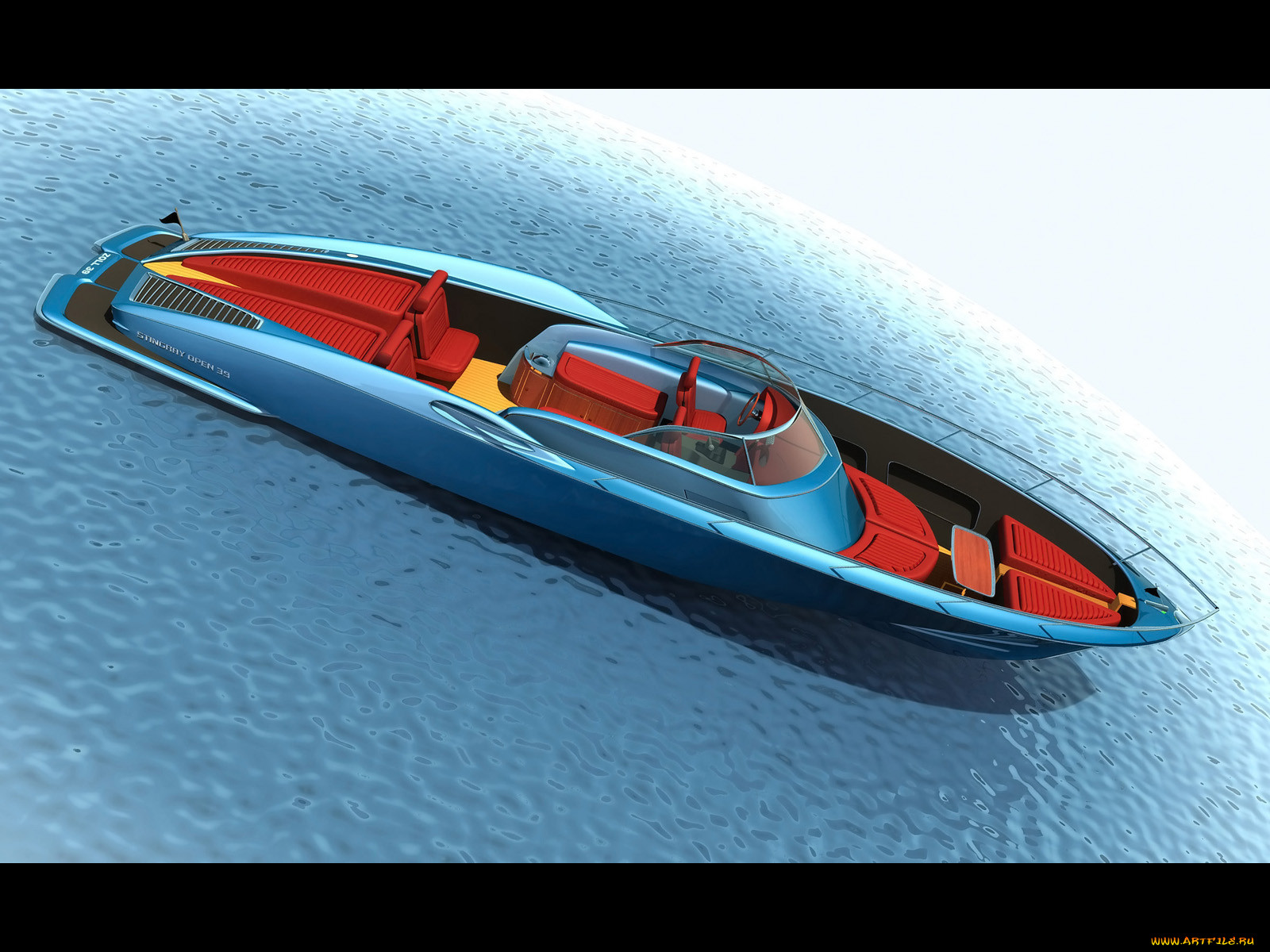 1963, chevrolet, corvette, open, boat, design, by, bo, zolland, , 3d
